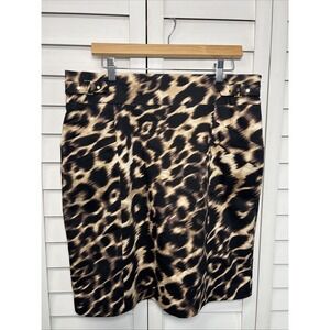 Calvin Klein Leopard Print Stretch Pencil Skirt Size 12